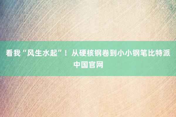 看我“风生水起”！从硬核钢卷到小小钢笔比特派中国官网