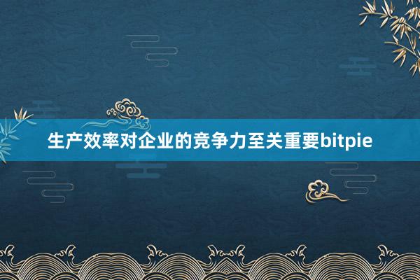 生产效率对企业的竞争力至关重要bitpie