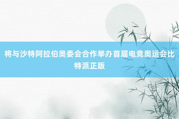 将与沙特阿拉伯奥委会合作举办首届电竞奥运会比特派正版