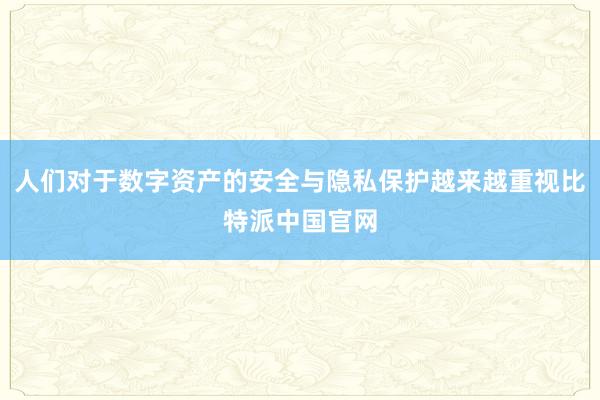 人们对于数字资产的安全与隐私保护越来越重视比特派中国官网