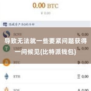 导致无法就一些要紧问题获得一问候见{比特派钱包}